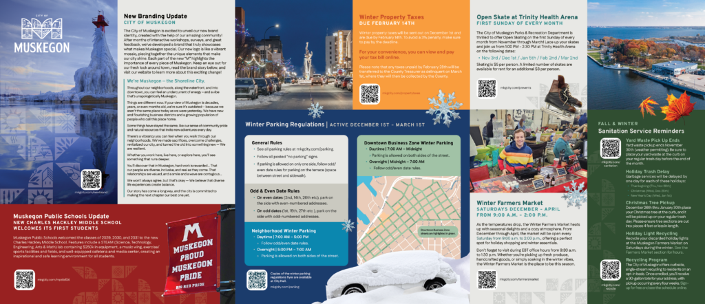 a thumbnail image of the back of the connect muskegon fall 2024 print newsletter with click to download